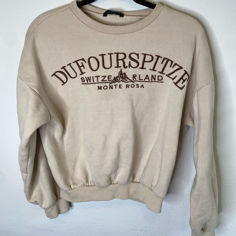 Slogan embroidery sweatshirt